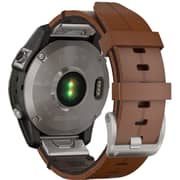 Garmin 0100254031 Fenix 7 Sapphire Solar Smart Watch 47mm Titanium With Chestnut Leather Band