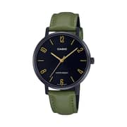Casio Women'S Green Leather Watch Ltp-Vt01Bl-3A