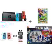Nintendo Switch V2 32GB Neon Blue/Red Middle East Version + Mario Party Superstars Game + Starlink + Accessory