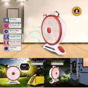 Stargold 14 Rechargeable Table Fan With Remote Control And Smd Led Light, 3 Speed 40w Copper Motor, Portable Desk Fan For Home Office Bedroom, Sg-4048 Red