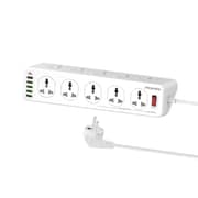 Promate Power Strip, Heavy-duty Universal 10 Way Outlets Power Plug Extension With 20w Usb-c Power Delivery Port, 18w Qc 3.0 Port, 32w 4 Usb Charging Ports And 3m Cord Length For Iphone/appliances, Powermatrix-3m Eu Plug