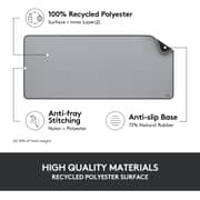 Logitech Desk Mat - Studio Series, Multifunctional Large Desk Pad, Extended Mouse Mat, In Mid-grey