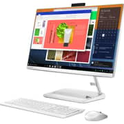 Lenovo Idea Centre Aio 3 24alc6 All In One Desktop AMD Ryzen 5 5500U 2.10GHz 8GB 512GB SSD AMD Radeon Graphics Windows 11 Home 23.8inch FHD White