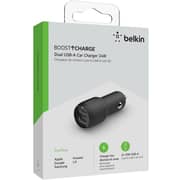Belkin Dual USB-A Car Charger Boost Charge 24W Black