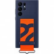 Samsung Silicone Cover with Strap Dark Blue Galaxy S22 Ultra