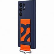 Samsung Silicone Cover with Strap Dark Blue Galaxy S22 Ultra