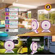 Stargold 14 Rechargeable Table Fan With Remote Control And Smd Led Light, 3 Speed 40w Copper Motor, Portable Desk Fan For Home Office Bedroom, Sg-4048 Purple