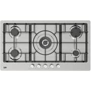 Beko 90cm Built-in Gas Hob, 5 High-Efficiency Burners, Cast-Iron Pan Support, Stainless Steel - HIMW95225SXEL