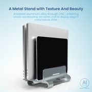 Remson Vertical Laptop Stand For Desk, 3 Slots Tablet Stand Holder, Aluminum Alloy