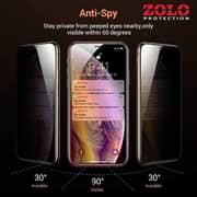Zolo Anti-spy Privacy 9d Tempered Glass Screen Protector For Apple Iphone Xr Black