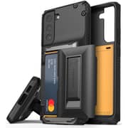 Vrs Design Damda Glide Hybrid Designed For Samsung Galaxy S22 Plus Case Cover (2022) Wallet [semi Automatic] Slider Credit Card Holder Slot [3-4 Cards] & Kickstand - Black