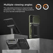 Vrs Design Damda Glide Hybrid Designed For Samsung Galaxy S22 Plus Case Cover (2022) Wallet [semi Automatic] Slider Credit Card Holder Slot [3-4 Cards] & Kickstand - Black