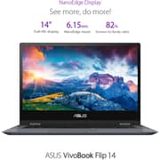 ASUS Vivobook Flip 14 TP412FA-EC404T Touch Laptop - Core i3 2.1GHz 4GB 256GB Win10 14inch FHD Grey English/Arabic Keyboard with Stylus Pen