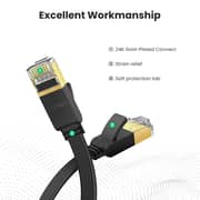 Ugreen Cat 7 Stp Lan Cable Flat Design 3m Black