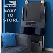 Sky Land Mini-pro Folding Treadmill With 4.0hp Motor Peak Super Shock-absorbing Capability Built-in Bluetooth Speaker Large Tft Display With Wifi Connect App Zwift-em-1286 Gray