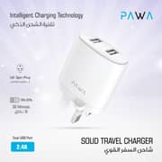 Pawa Solid Travel Charger Dual Usb Port 2.4a With Lightning Cable-white