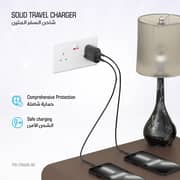 Pawa Solid Travel Charger Dual Usb Port 2.4a-black