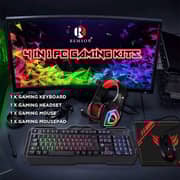 Remson Rm-s400 4 In 1 Gaming Keyboard With Backlit Mouse, Headset Combo With Mouse Pad, English/arabic Backlit Keyboard, Led Gaming Keyboard Mouse Set, Headset With Microphone For Pc Laptop Ps4 & Xbox