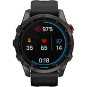 Garmin 0100253913 Fenix 7S Solar Smart Watch 42mm Slate Grey With Black Band