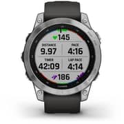 Garmin 010-02540-01 Fenix 7 Smart Watch with Graphite Band Silver