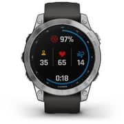 Garmin 010-02540-01 Fenix 7 Smart Watch with Graphite Band Silver