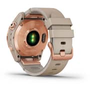 Garmin 010-02539-35 Fenix 7S Sapphire Solar Smart Watch with Limestone Leather Band Rose Gold Titanium