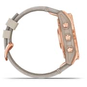 Garmin 010-02539-35 Fenix 7S Sapphire Solar Smart Watch with Limestone Leather Band Rose Gold Titanium