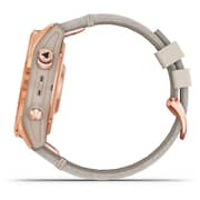 Garmin 010-02539-35 Fenix 7S Sapphire Solar Smart Watch with Limestone Leather Band Rose Gold Titanium