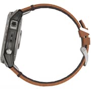 Garmin Fenix 7X Sapphire Solar Smart Watch Titanium with Chestnut Leather Band 51mm 010-02541-19