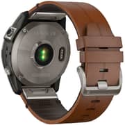 Garmin Fenix 7X Sapphire Solar Smart Watch Titanium with Chestnut Leather Band 51mm 010-02541-19