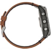 Garmin Fenix 7X Sapphire Solar Smart Watch Titanium with Chestnut Leather Band 51mm 010-02541-19