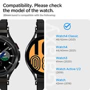 Spigen Lite Fit designed for Samsung Galaxy Watch 5 Band 44/40mm, Galaxy Watch5 Pro Band 45mm, Galaxy Watch 4 44mm/40mm Strap, Galaxy Watch 4 Classic 46mm/42mm, Galaxy Watch 3 41mm, Active 1&2 - Black