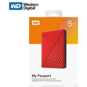 Western Digital My Passport Portable Hard Drive USB3.0 5TB Red WDBPKJ0050BRD-WESN