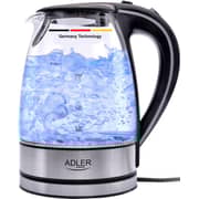 Adler Europe Germany Technology Adler Glass Kettle 2200w Electric Tea Water Boiler 1.7 L Bpa Free With Blue Led Indicator Light- Safety Empty Shut Off - Nano Technology Fillter 1 Year Warranty