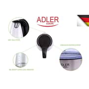 Adler Europe Germany Technology Adler Glass Kettle 2200w Electric Tea Water Boiler 1.7 L Bpa Free With Blue Led Indicator Light- Safety Empty Shut Off - Nano Technology Fillter 1 Year Warranty