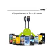 Toreto 1-Meter Pill-1 V8 Micro B USB Charging Cable, Fast Charging USB Type A Male to Micro B USB for Smartphones, Black