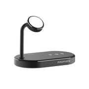 Promate 15w Qi Wireless Charging Station With Mfi Apple Watch Charger And 24w Usb Port, Wavepower Uk Black