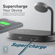 Promate 15w Qi Wireless Charging Station With Mfi Apple Watch Charger And 24w Usb Port, Wavepower Uk Black