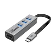 Promate Usb-c Hub Hdmi Adapter With 3 Usb 3.0 Ports, 5gbps Sync Charge And 4k Hdmi 30hz Port, Mediahub-c3