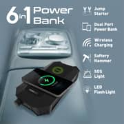 بروميت 1500a / 12v Car Jump Starter مع بنك طاقة 19200 مللي أمبير ، شاحن Qi 10 واط ، منافذ Qc 3.0 مزدوجة ، Hexabolt-20