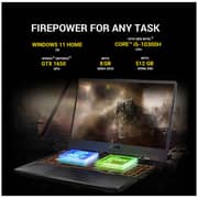 Asus TUF Gaming F15 FX506LH-HN004W Gaming Laptop - Core i5 2.5GHz 8GB 512GB 4GB Win11 15.6inch FHD Black NVIDIA GeForce GTX 1650 English/Arabic Keyboard