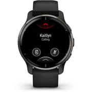 Garmin 010-02496-11 Venu 2 Plus Slate Stainless Steel Bezel Smartwatch Black
