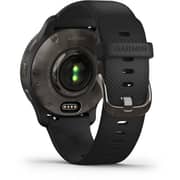 Garmin 010-02496-11 Venu 2 Plus Slate Stainless Steel Bezel Smartwatch Black