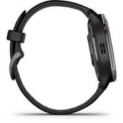 Garmin 010-02496-11 Venu 2 Plus Slate Stainless Steel Bezel Smartwatch Black