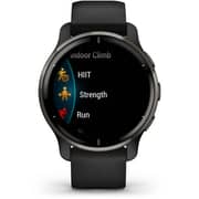 Garmin 010-02496-11 Venu 2 Plus Slate Stainless Steel Bezel Smartwatch Black