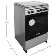 Nobel Gas & Electric Cooker Silver 50x50 cm 3 Gas Burners 1 Hot Plate Electric Oven Enamel Grids Lid Stainless Steel Top - NGC5300S