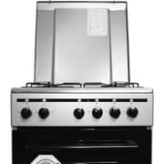 Nobel Gas & Electric Cooker Silver 50x50 cm 3 Gas Burners 1 Hot Plate Electric Oven Enamel Grids Lid Stainless Steel Top - NGC5300S