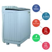 Nobel Twin Tub Semi Auto Washer Light Grey 12kg Nwm1402