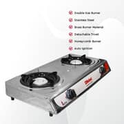 Nobel Gas Stove Stainless Steel Honeycomb Auto Ignition Double Burner