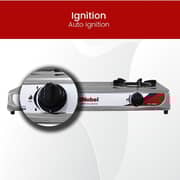 Nobel Gas Stove Stainless Steel Honeycomb Auto Ignition Double Burner